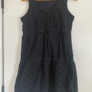 Prana Black Eyelet Detail Top